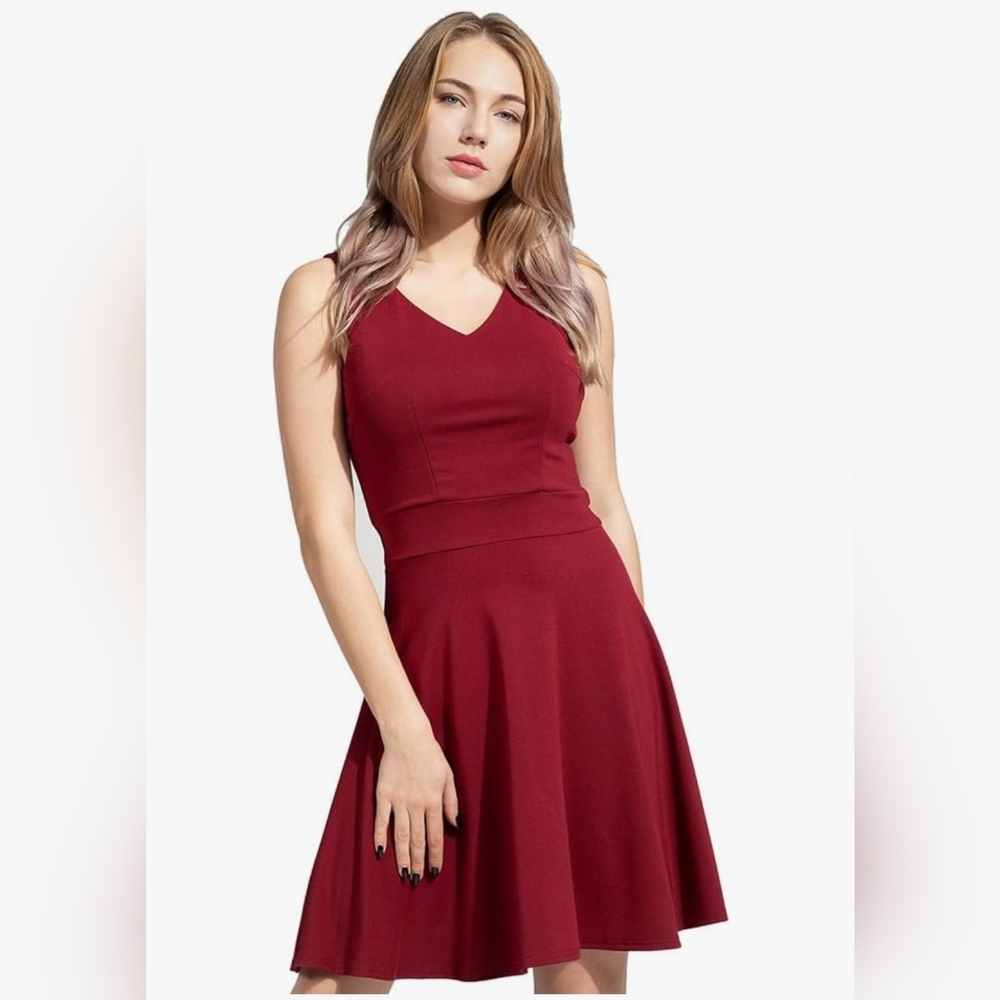 Elegant Burgundy Sleeveless Dress
